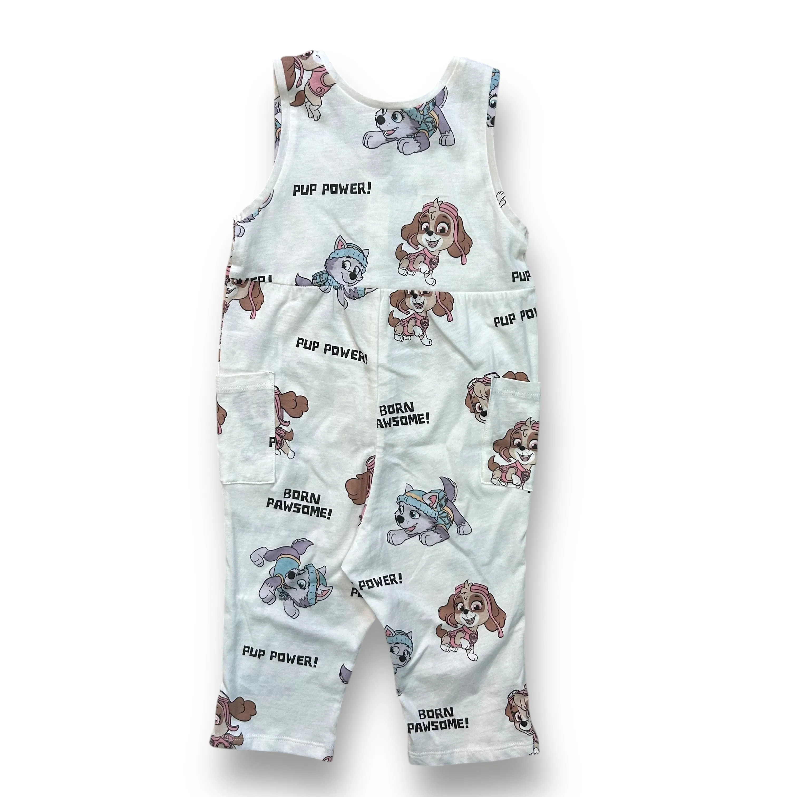 NEW! Girls H&M Size 9-12 Months White Paw Patrol Sleeveless Jumpsuit