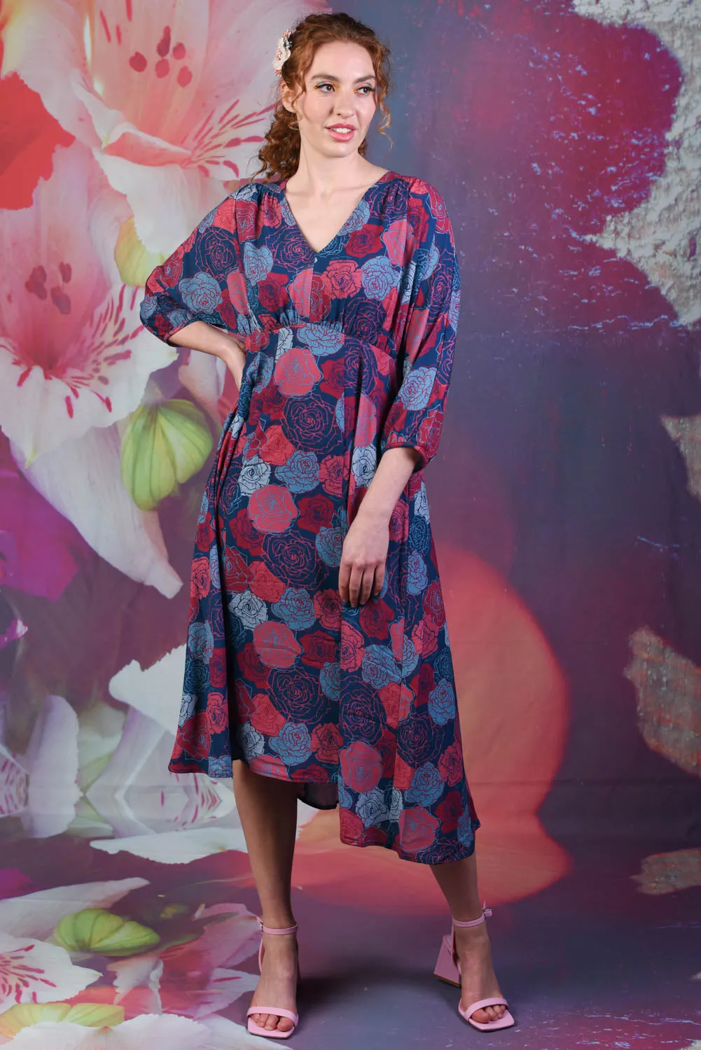 Peony Love Dress - Navy - SALE