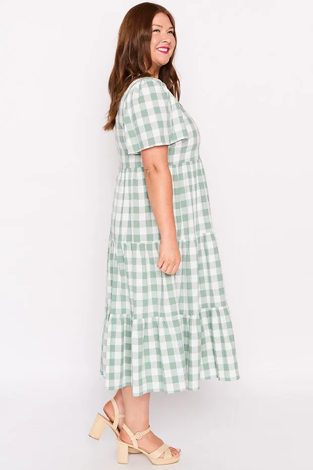 Percy Sage Gingham Dress