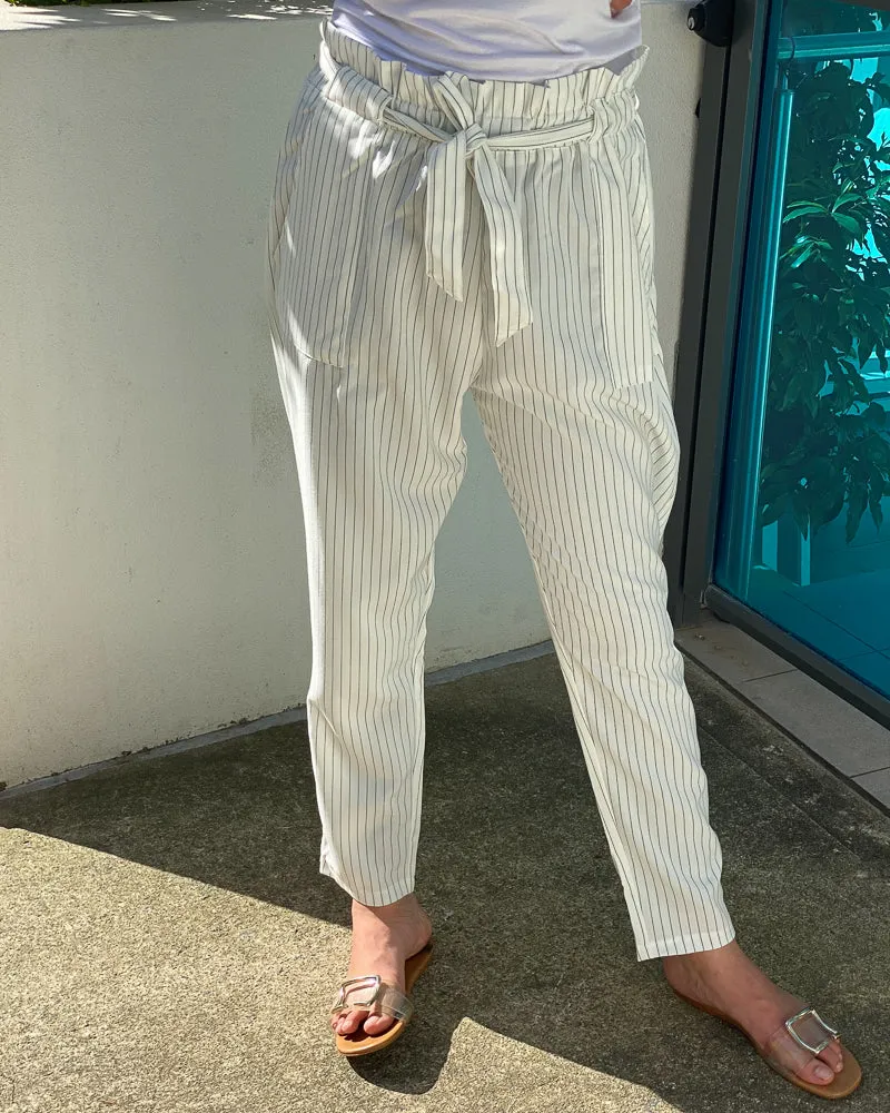 Pin Stripe Ruffle Pants