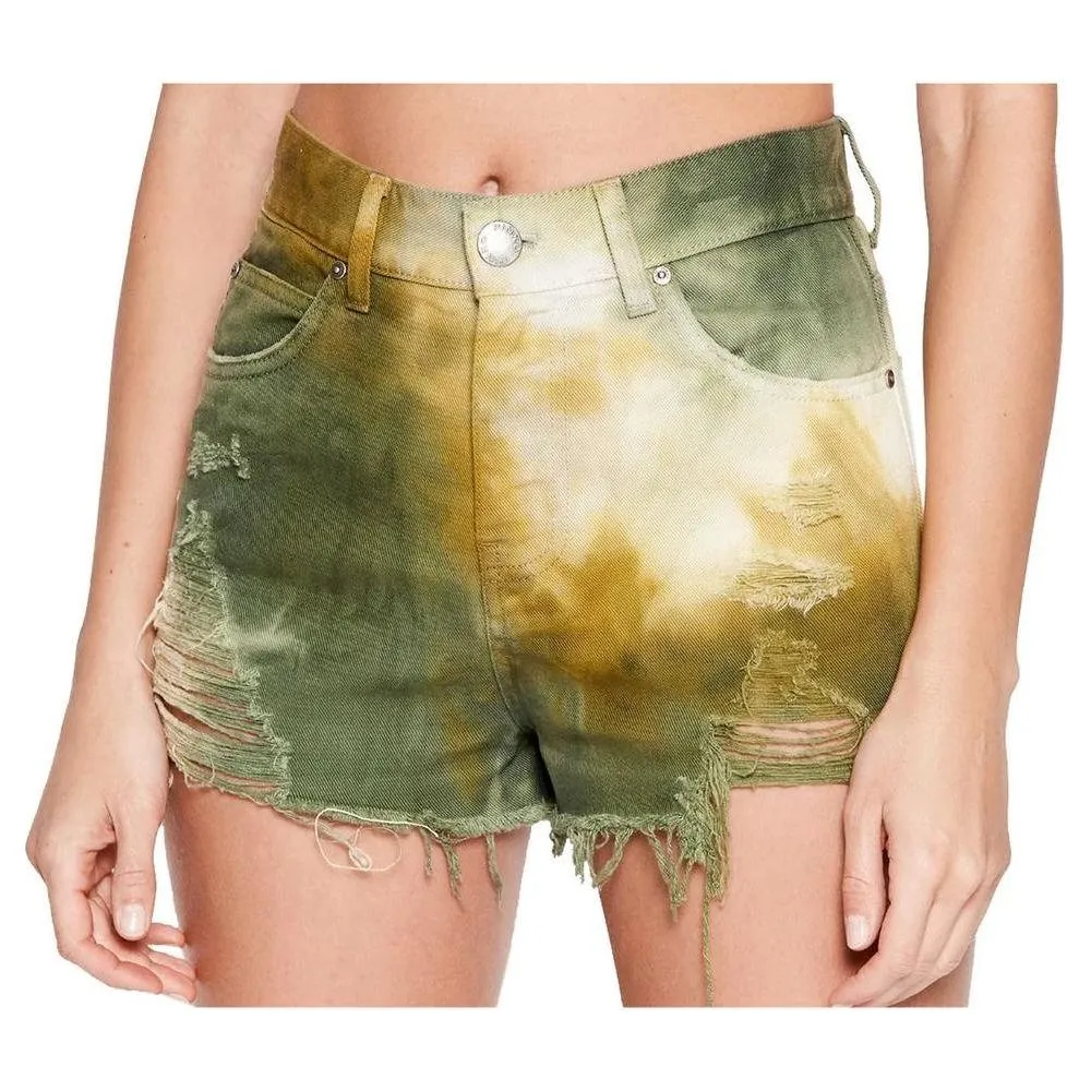 PINKO Military Green Cotton Women Shorts