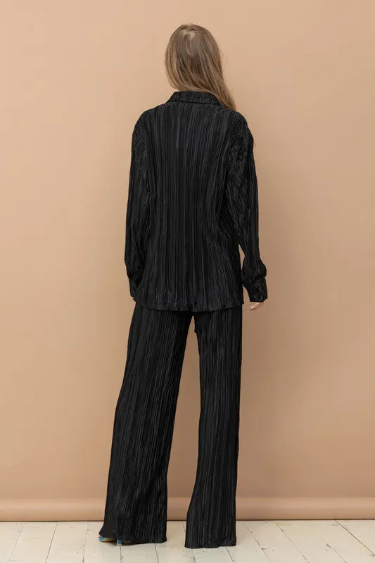 Pita Pleated Blouse Pants Set