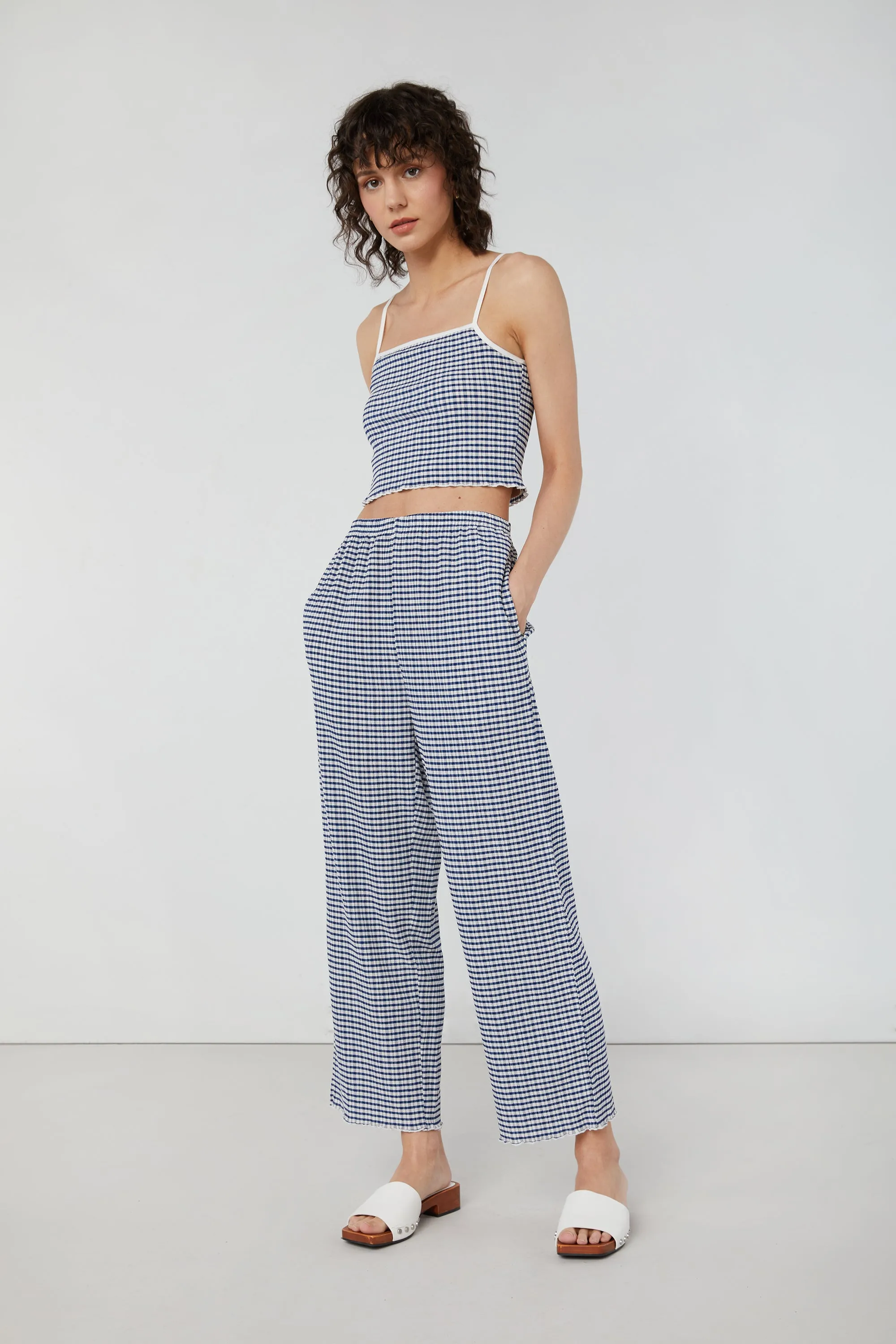 PLAID SEERSUCKER PANT