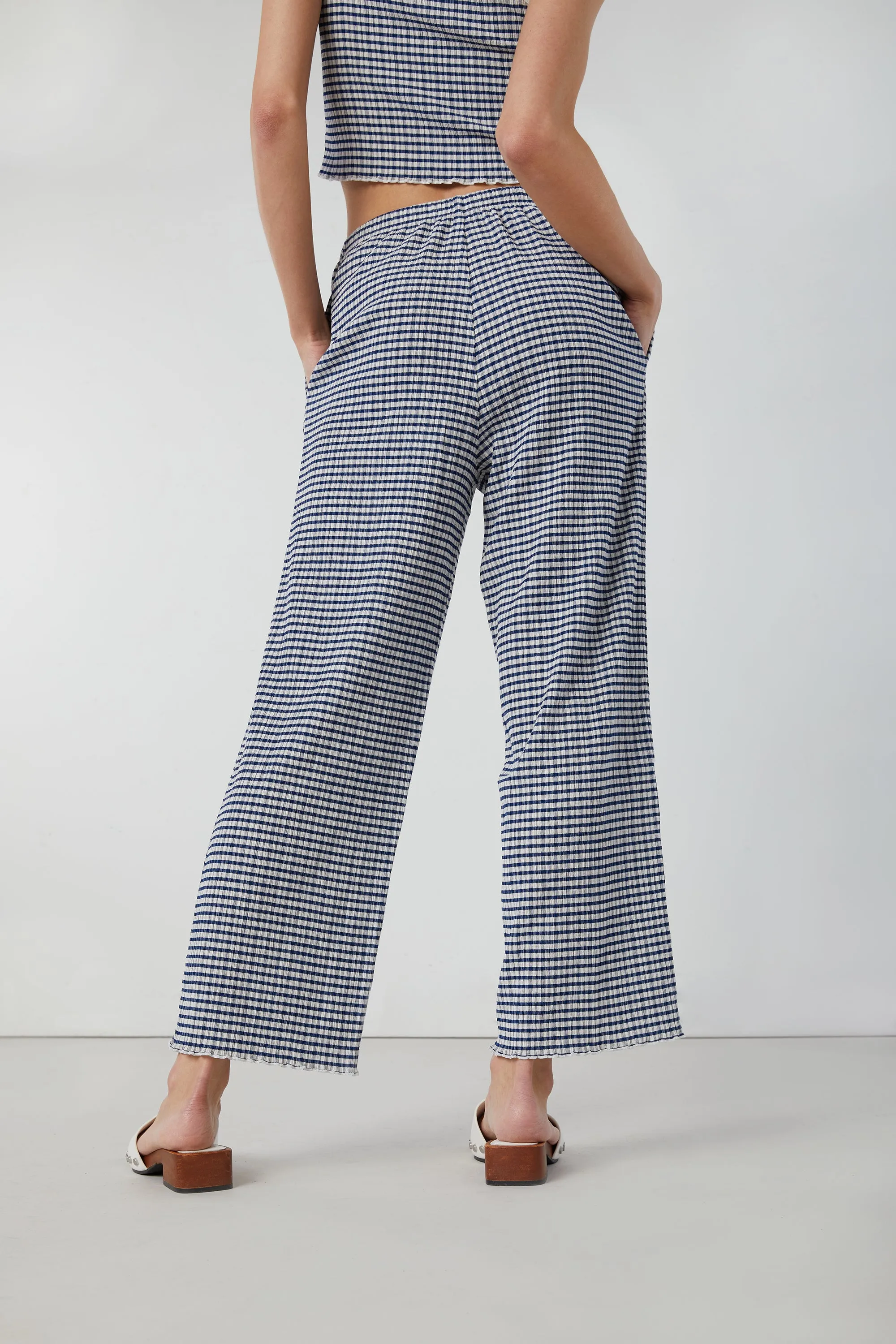 PLAID SEERSUCKER PANT