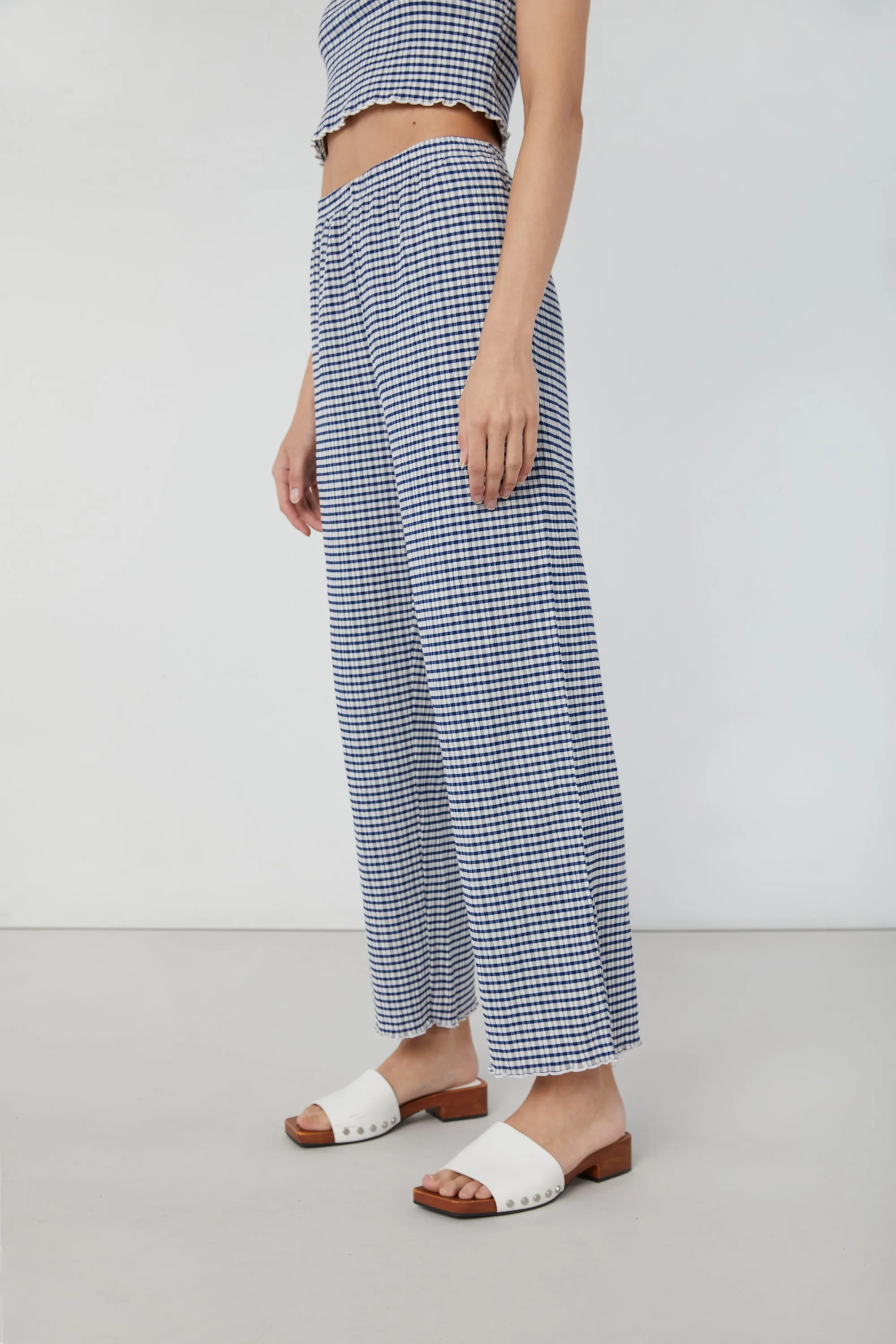 PLAID SEERSUCKER PANT