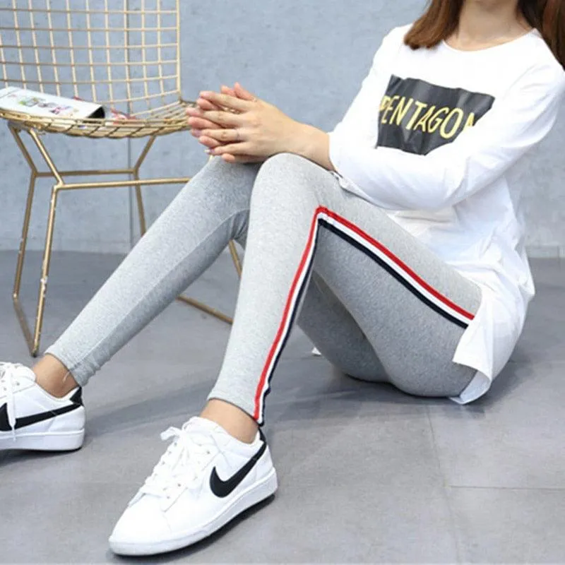 Plus Size Cotton Leggings - Women Casual High Stretch Leggings Pants - High Waist Fitness (TBL)(F31)