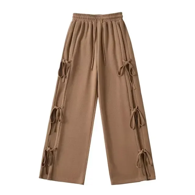 Pre Order:  Bow Tie High Elastic Waist Pants