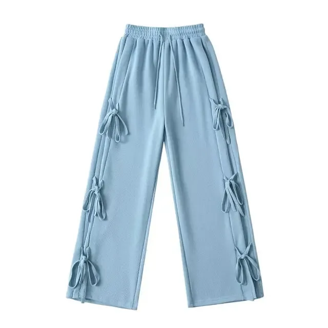 Pre Order:  Bow Tie High Elastic Waist Pants