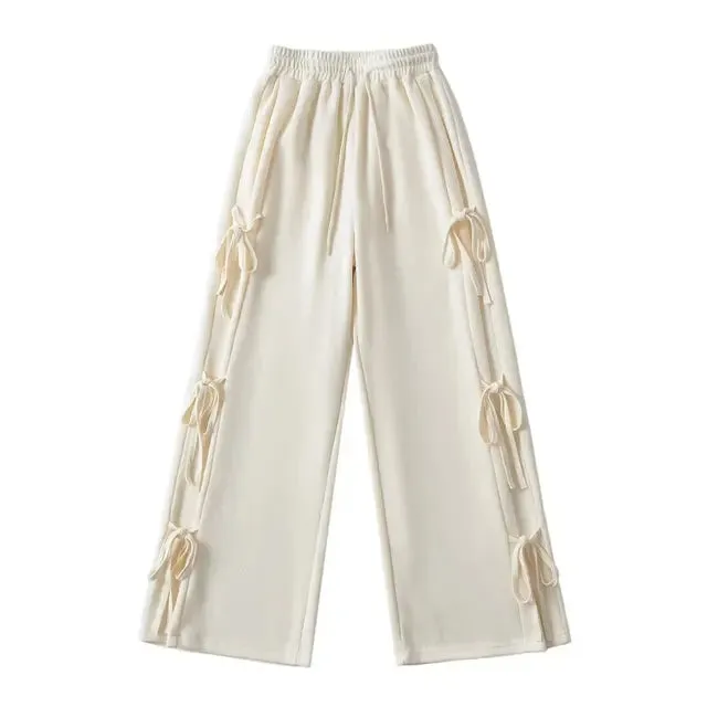 Pre Order:  Bow Tie High Elastic Waist Pants