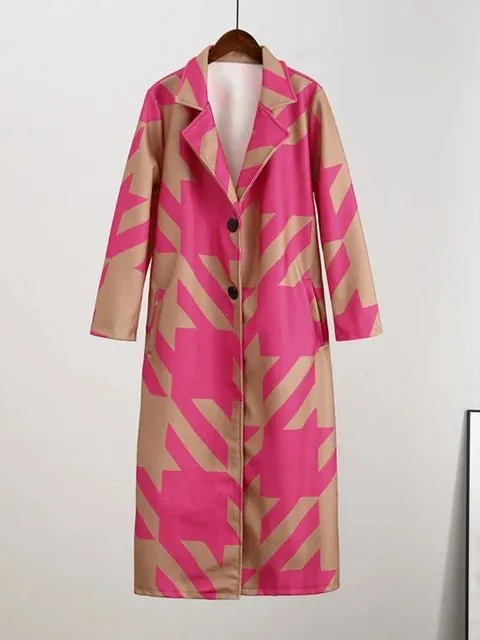 Pre Order:  Houndstooth Loose Fit Long Coat