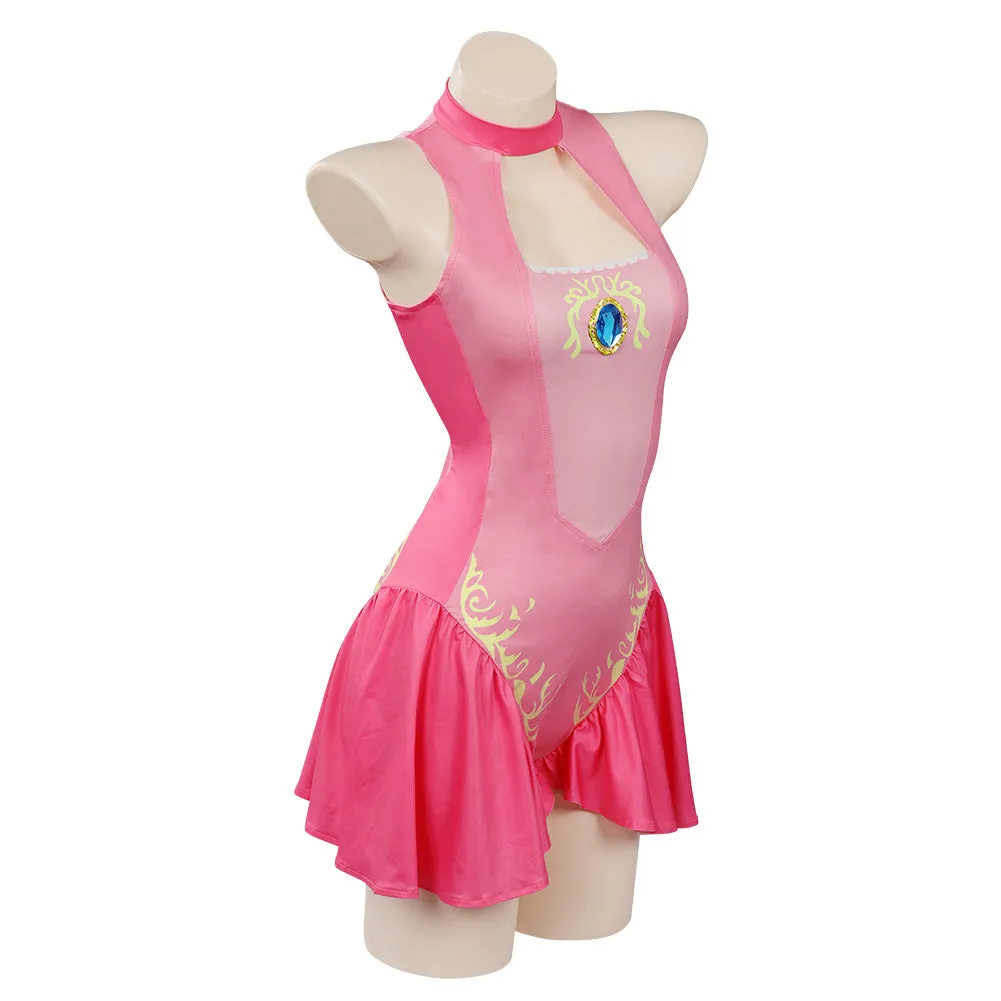 Princess Peach Swimsuit Cosplay Costume Jumpsuit Swimwear Outfits