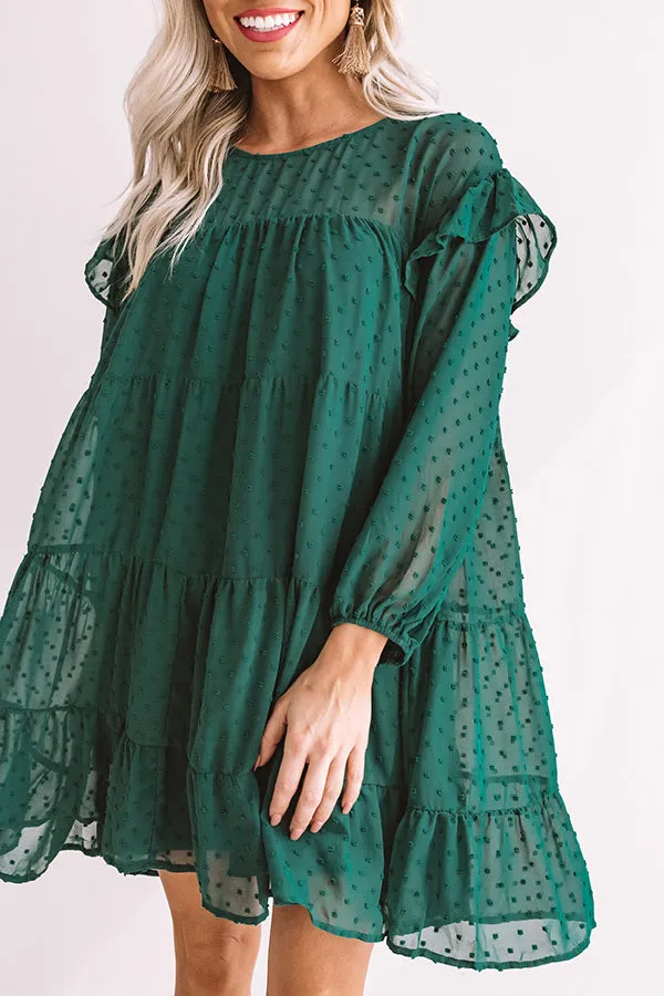 Pumpkin Spice Splendor Shift Dress In Hunter Green