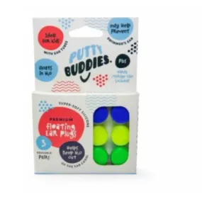 Putty Buddies FLOATING Earplugs - 3 Pack (Blue/Yellow/Green)