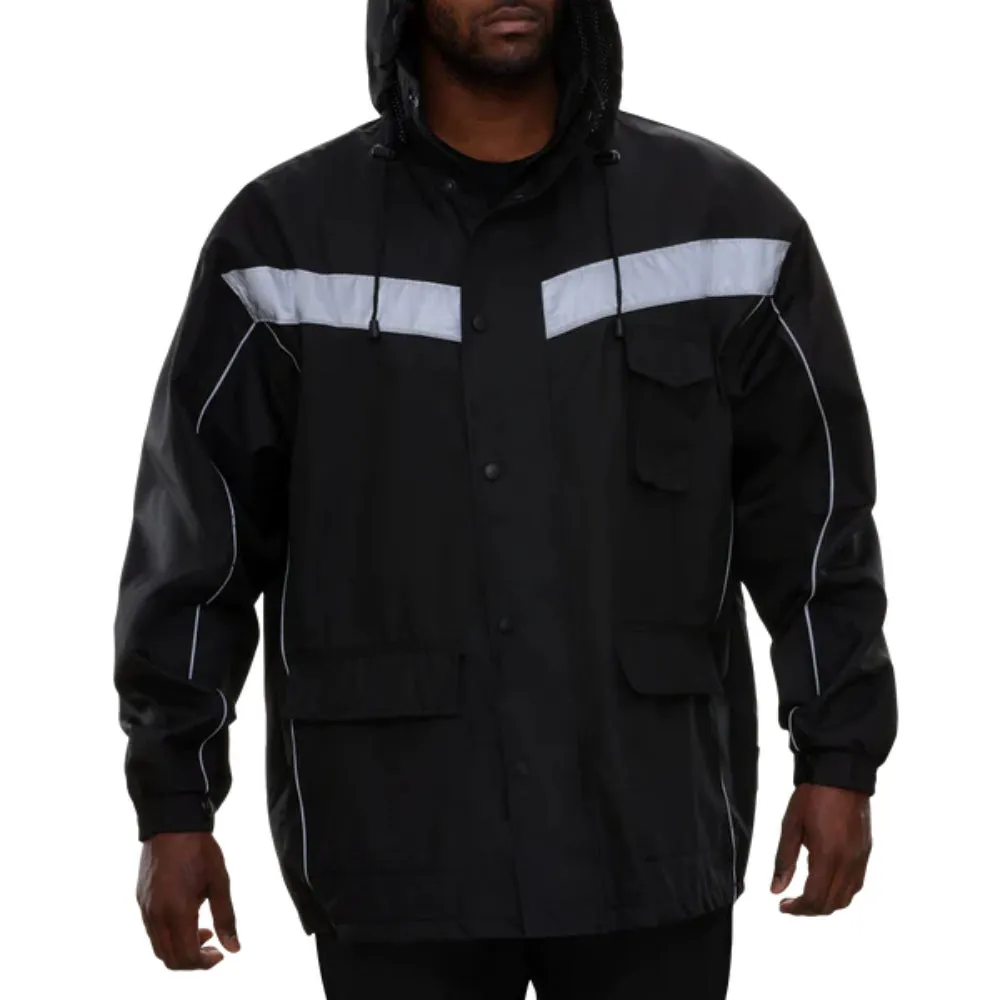 Reflective Apparel® Hi-Vis Breathable Waterproof 2-Tone Hooded Parka Rain Jacket - ANSI Class 3 - 431ST