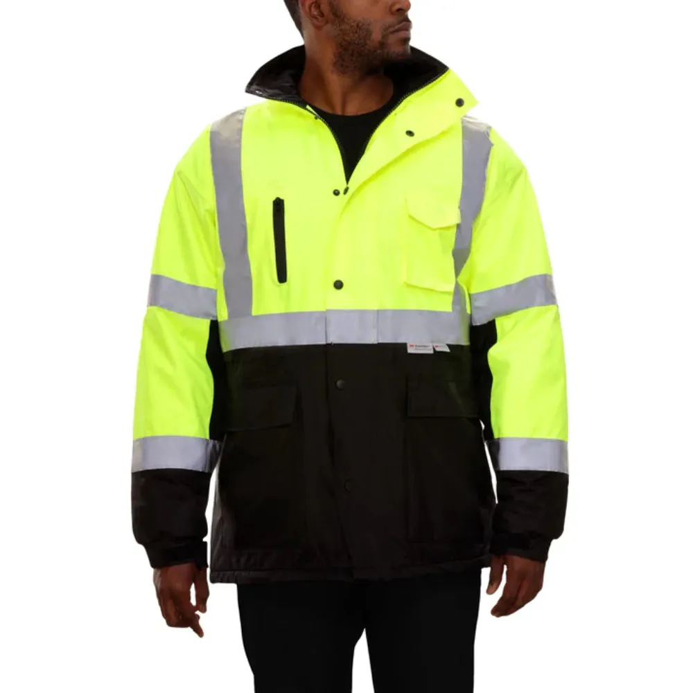 Reflective Apparel® Hi-Vis Breathable Waterproof Thinsulate Parka Rain Jacket - ANSI Class 3 - 433ST