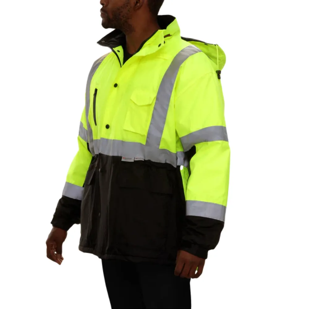 Reflective Apparel® Hi-Vis Breathable Waterproof Thinsulate Parka Rain Jacket - ANSI Class 3 - 433ST