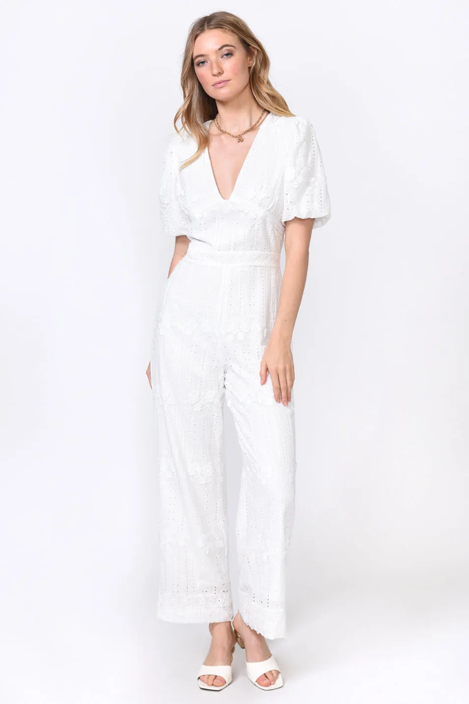 Regina Embroidered Eyelet Jumpsuit