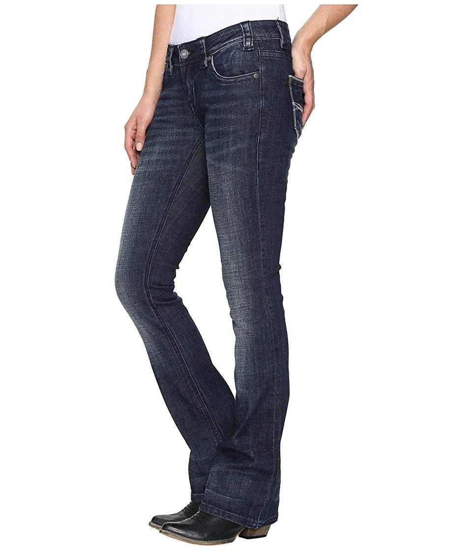 Rock and Roll Cowgirl Womens Rival Bootcut in Dark Wash W6-8466, 26x34