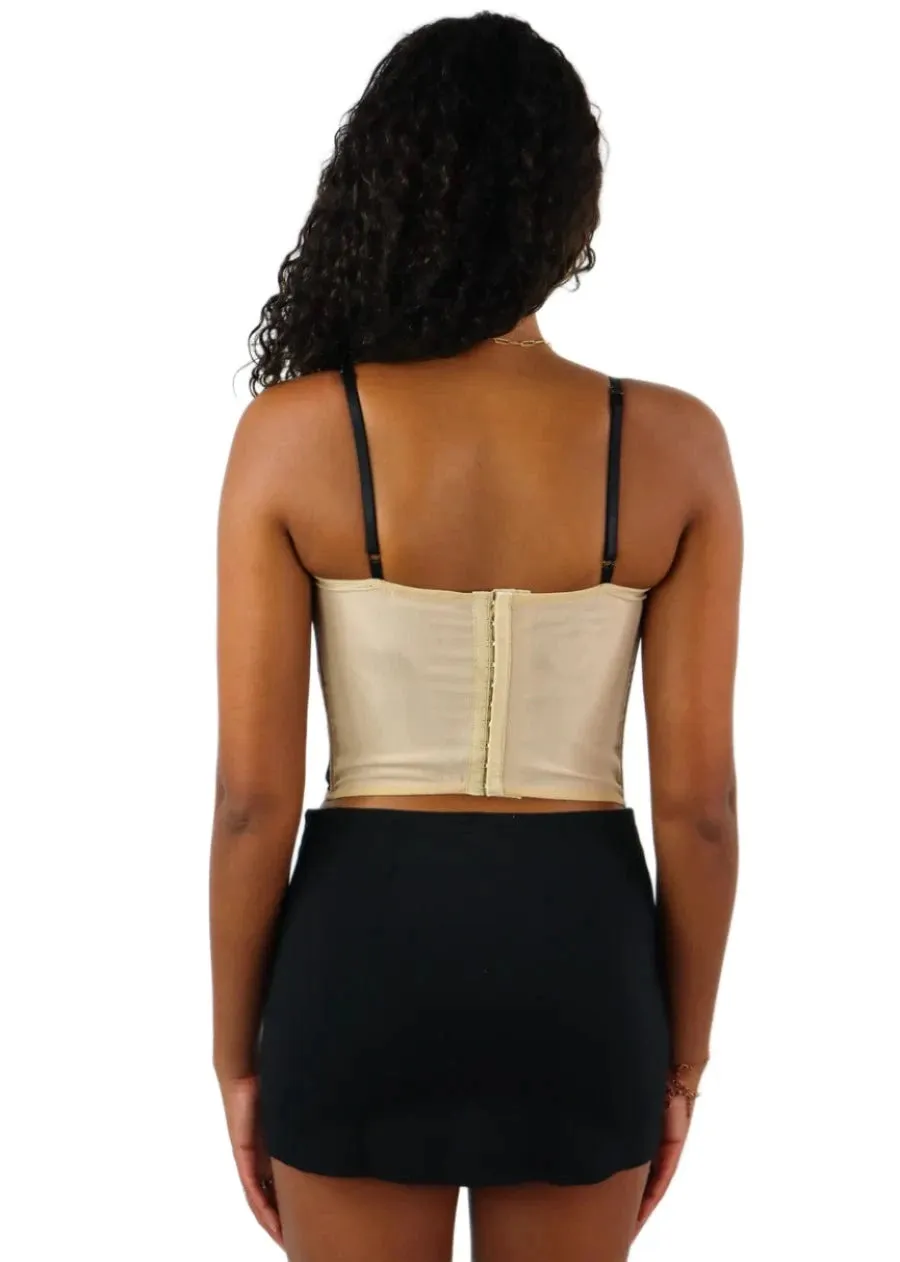 Rock N Rags - "Confessions" Corset Top - Nude - Corset Lace Detail