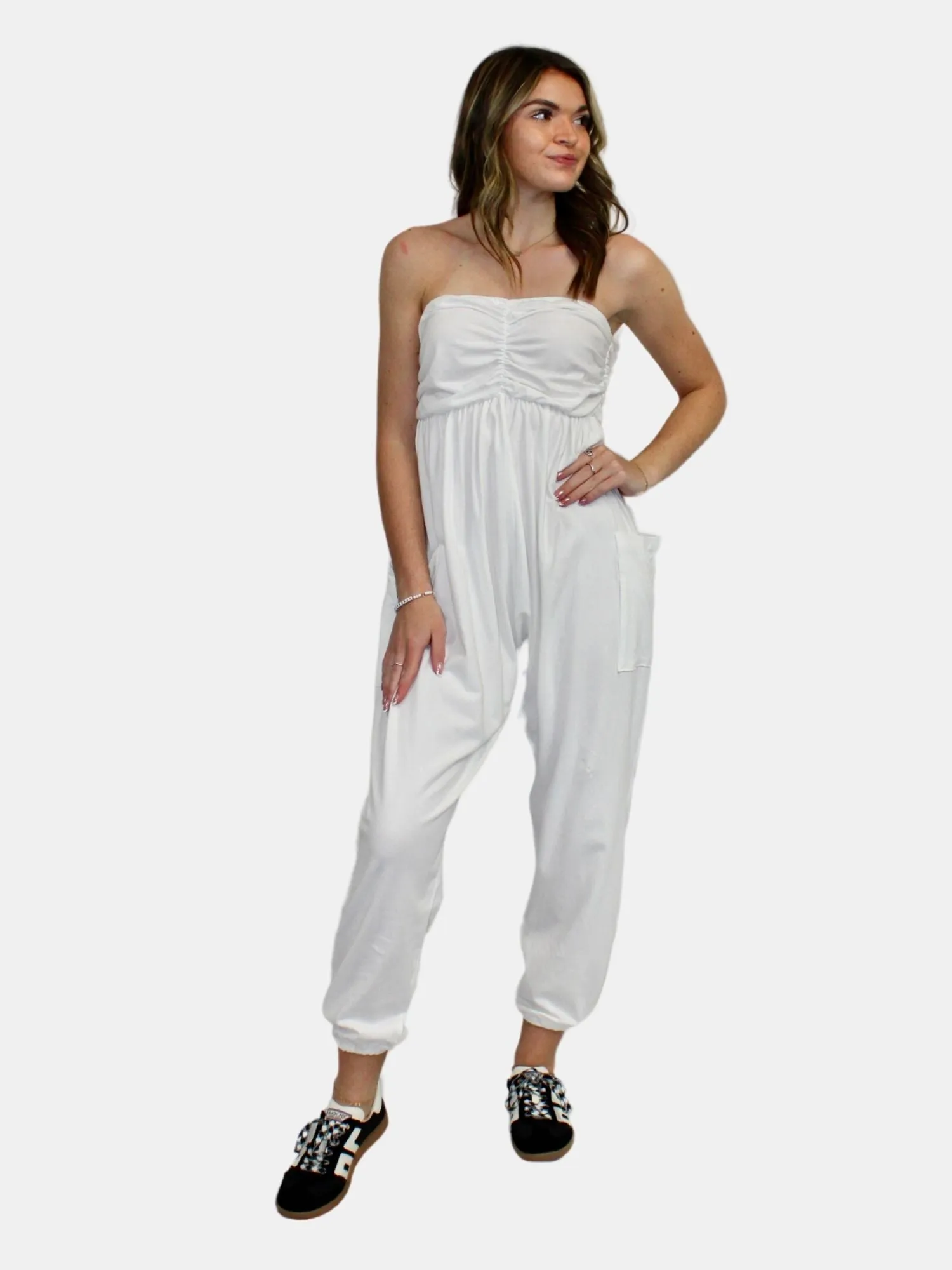 Ruched Jogger Jumpsuit