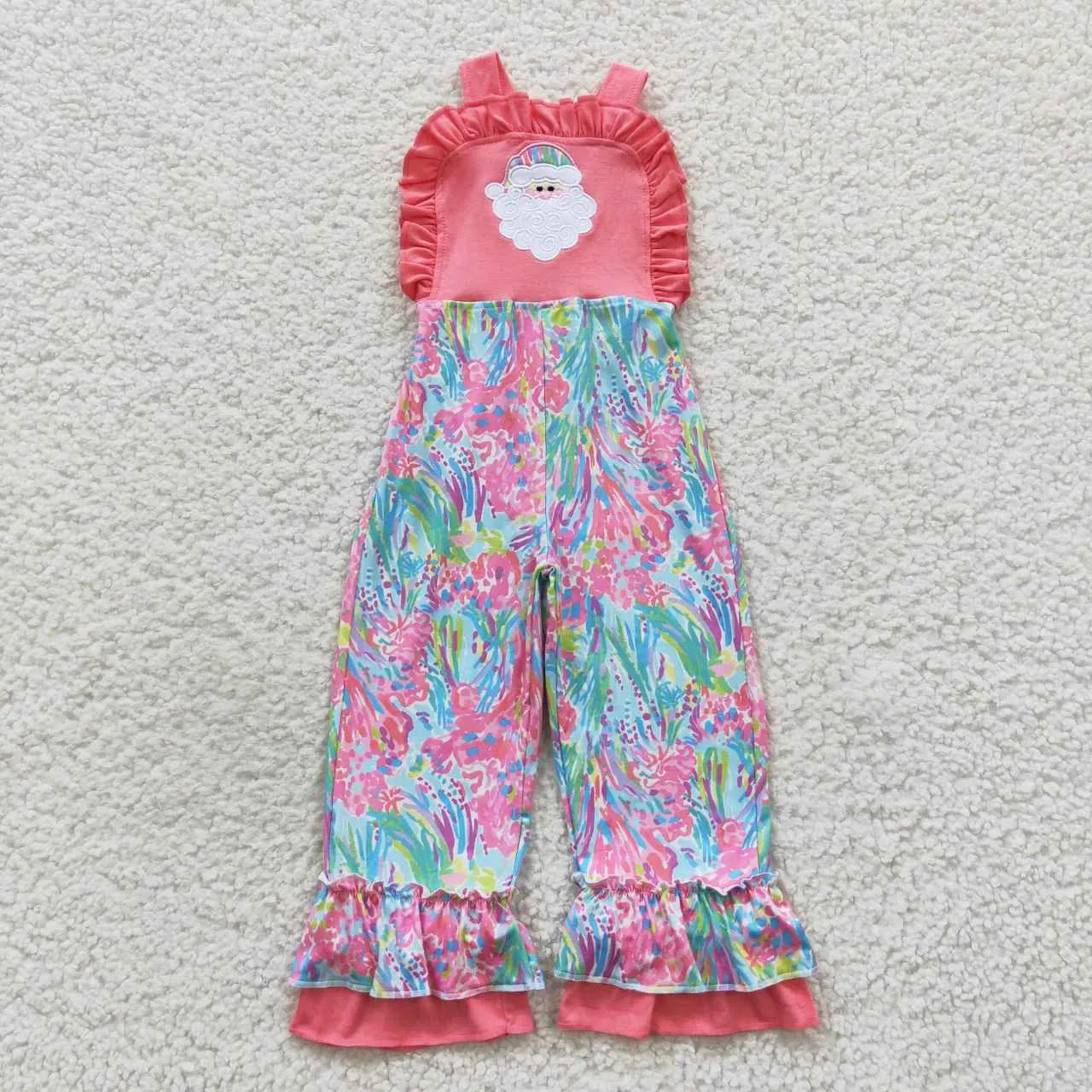 Santa embroidery girl christmas jumpsuit SR0404