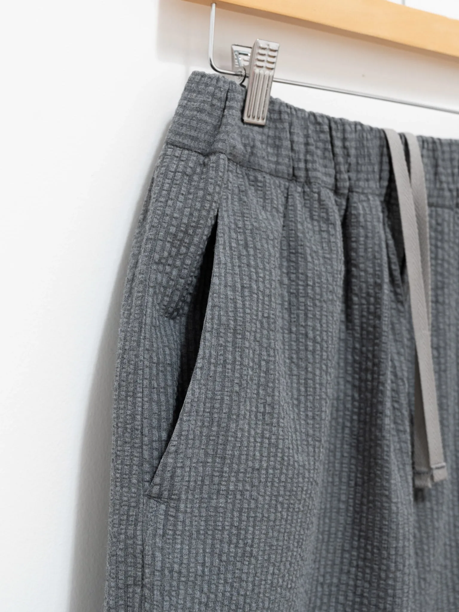 Seersucker Easy Pants - Gray Stripe