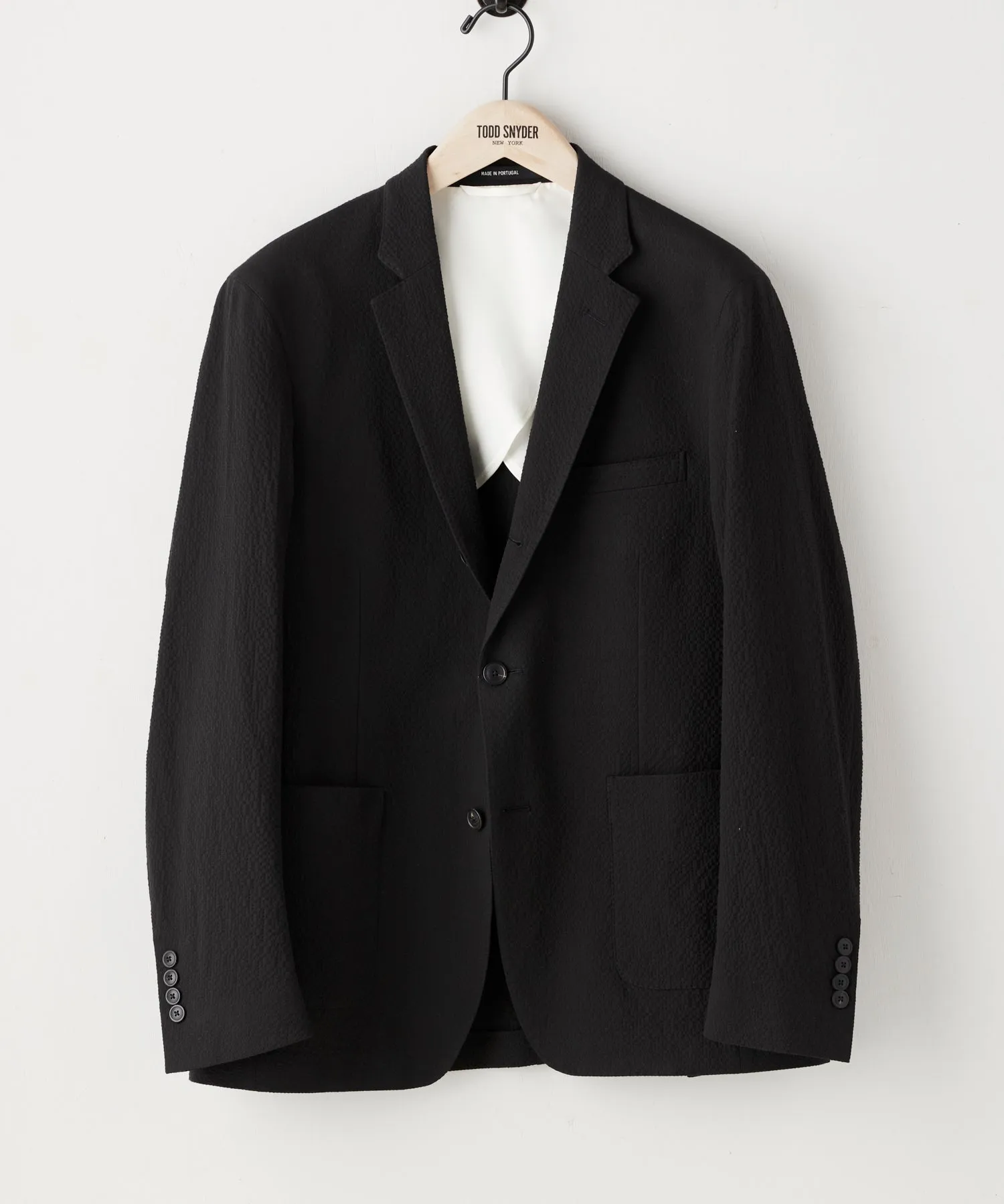 Seersucker Madison Suit Jacket in Black