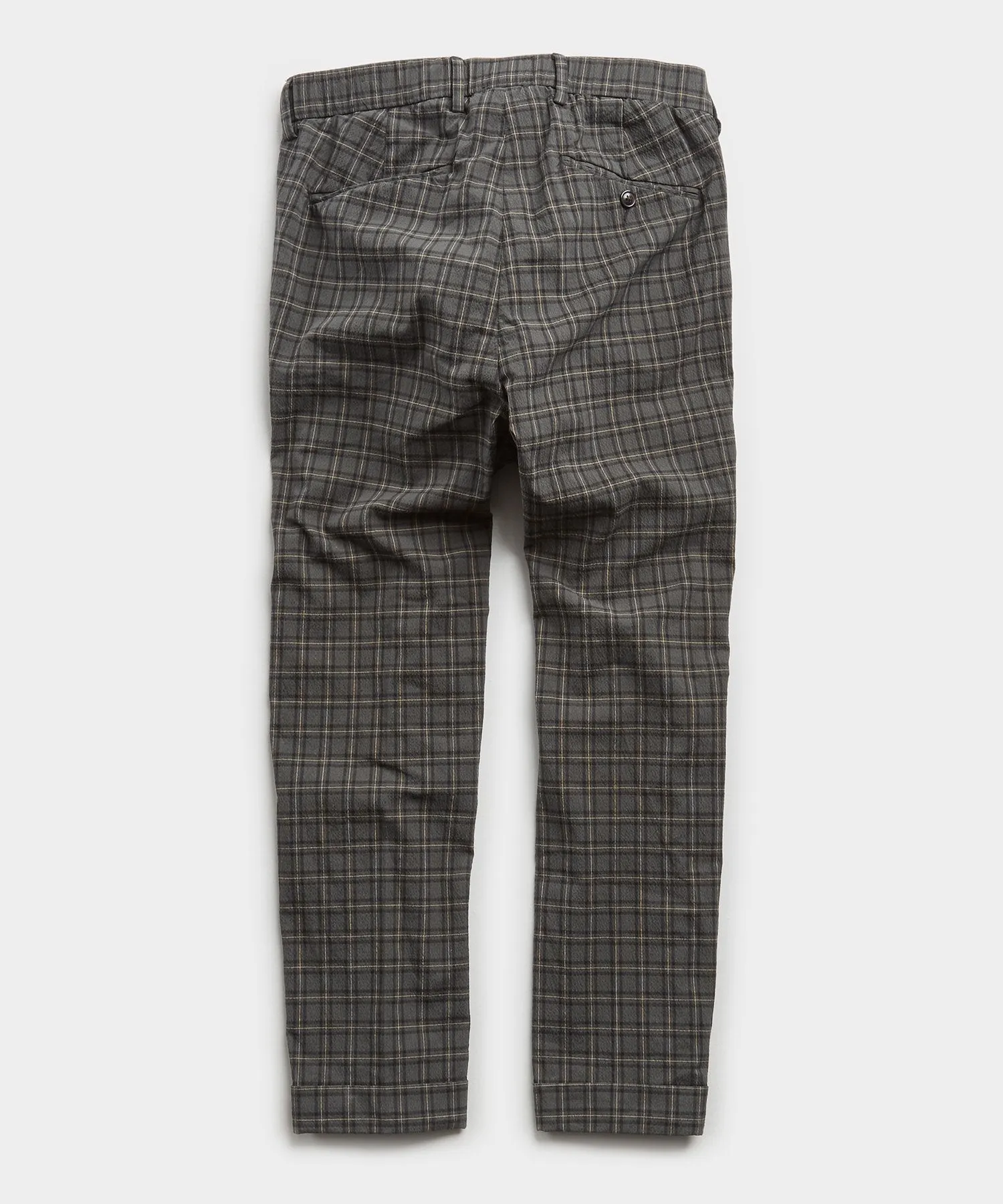 Seersucker Tartan Pleated Relaxed Trouser