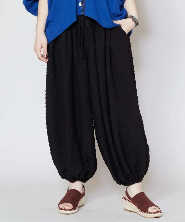 Seersucker Textured Harem Pants