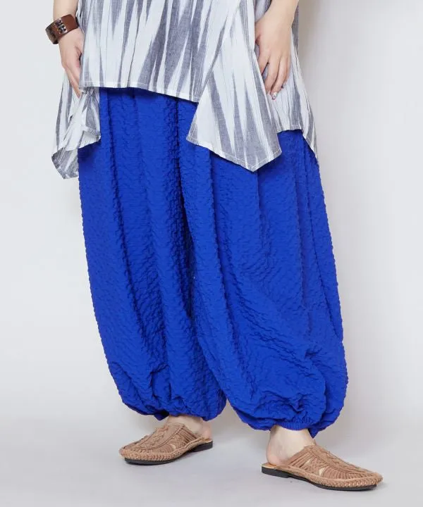 Seersucker Textured Harem Pants