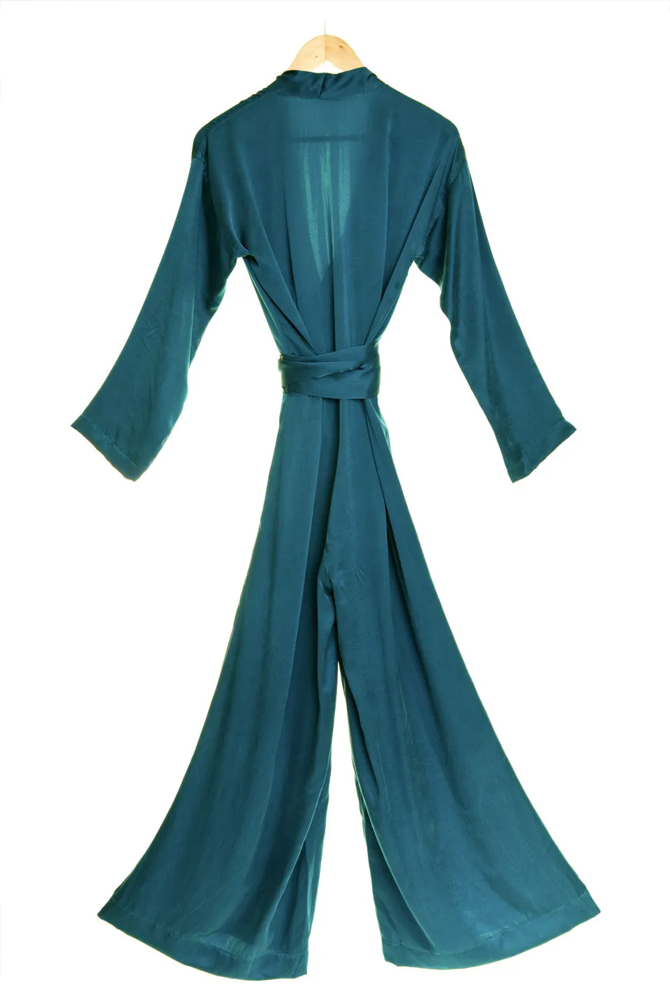 Silk Jumpsuit in Perfect Teal