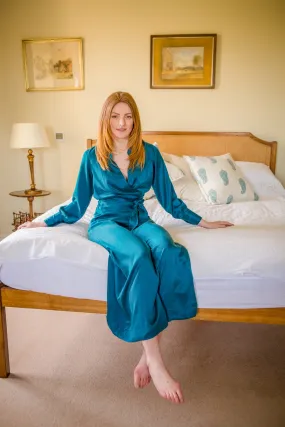 Silk Jumpsuit in Perfect Teal