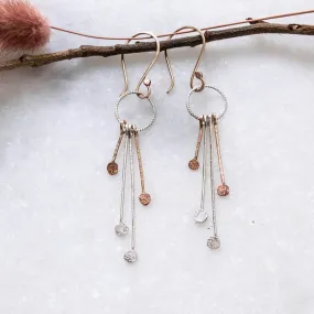 Silver & Gold Paddle Dangle Earrings