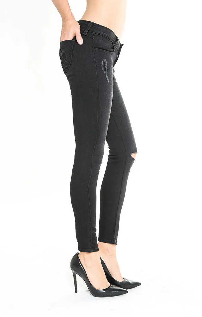 Siwy Jeans - Hannah in Black Magick - Skinny Cropped Jeans