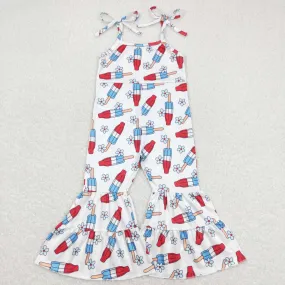 SR0905 baby girl clothes Ice Cream 4th of July girl patriotic summer jumpsuit