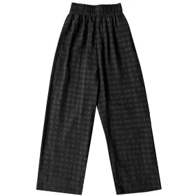 STRAIGHT LEG ELASTIC PANT - BLACK CHECK