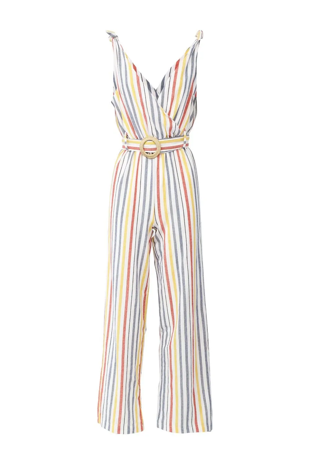 Striped Tie Waist Jumpsuit