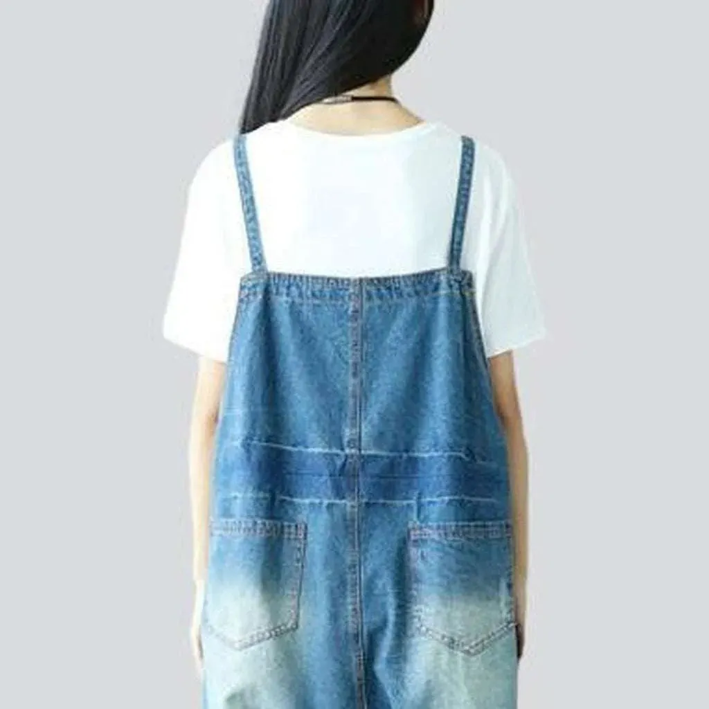 Stylish painted denim dungaree for women