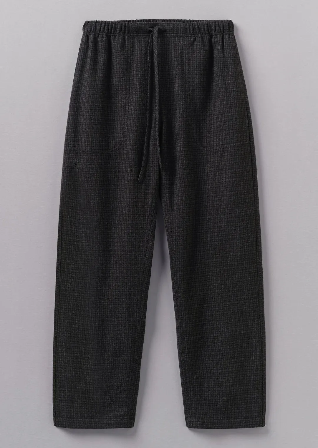 Suki Wool Cotton Seersucker Check Trousers, Carbon