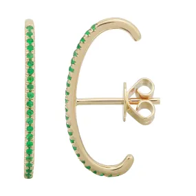 Suspender Emerald Cuff Stud Earring