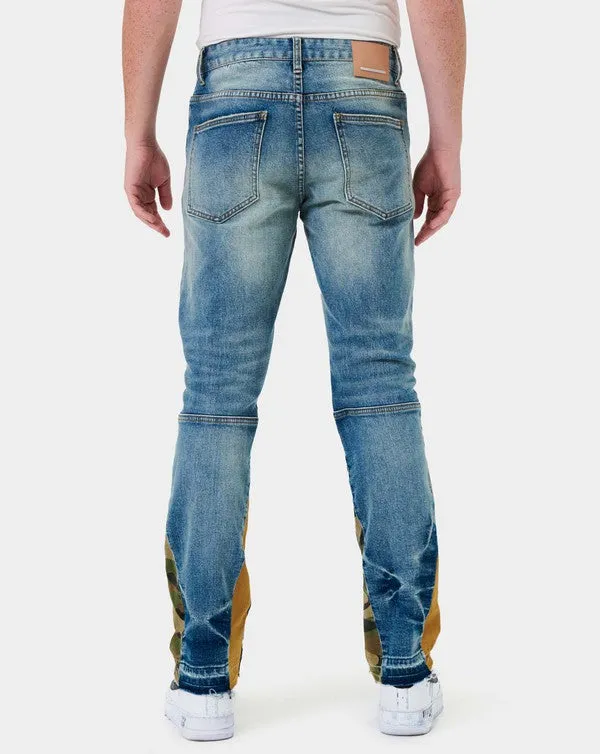 TEEK - Heavy Rip & Repair Slim Straight Denim