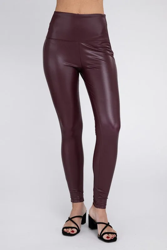 TEEK - High Rise Faux Leather Leggings