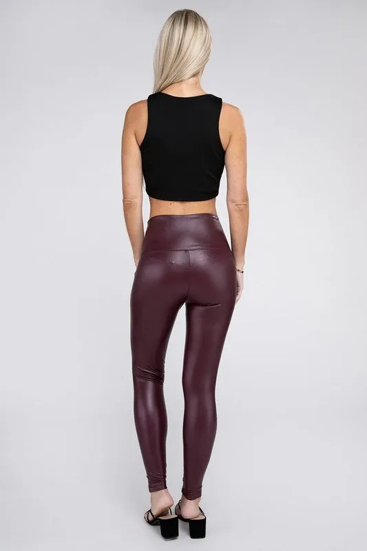 TEEK - High Rise Faux Leather Leggings