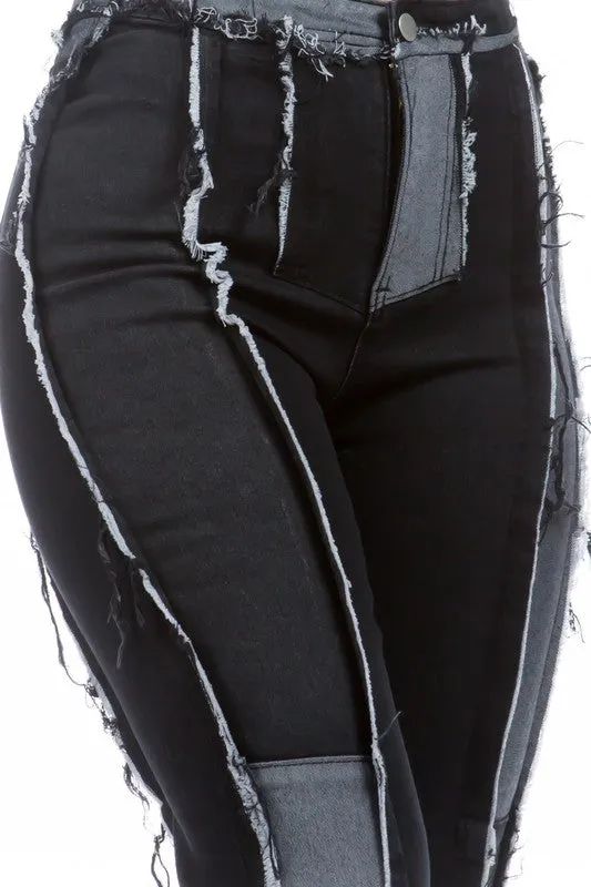 TEEK - PATCHWORK BLACK EDGY JEANS