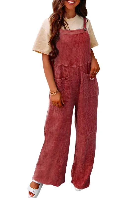 TEEK - Pocketed Casual Overalls