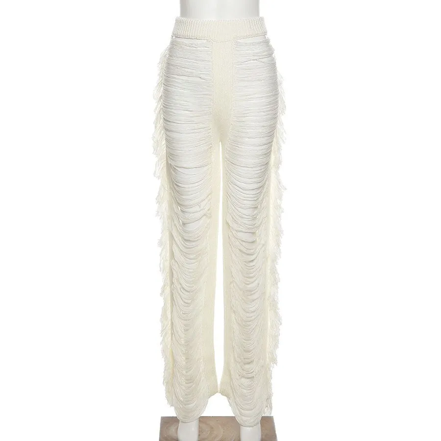 TEEK - Ripped Side Tassel Pants