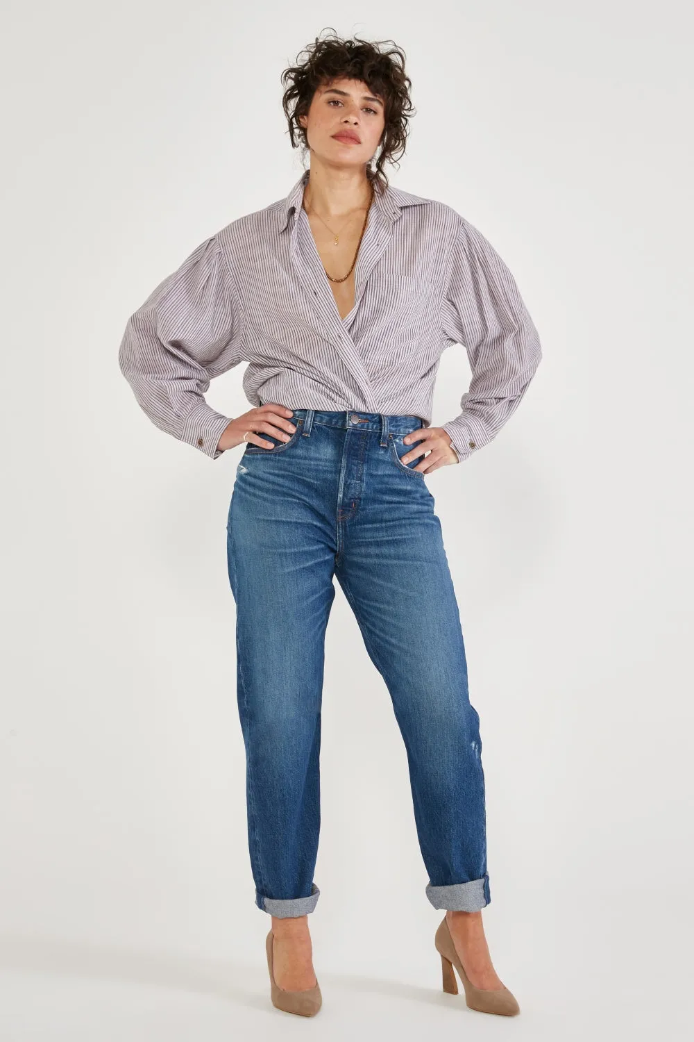 The Bryce Pinch Waist Boyfriend Denim by ÉTICA