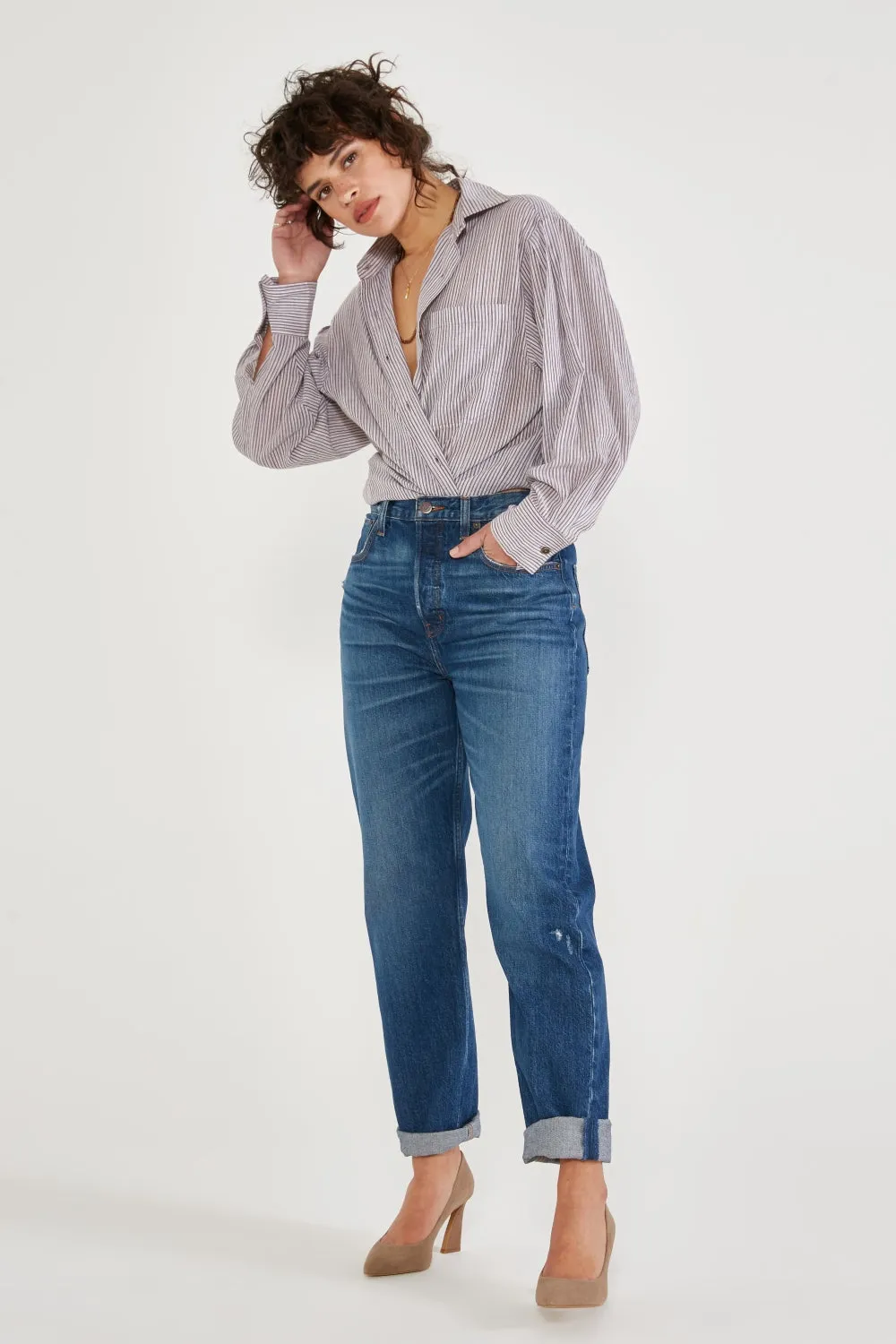 The Bryce Pinch Waist Boyfriend Denim by ÉTICA