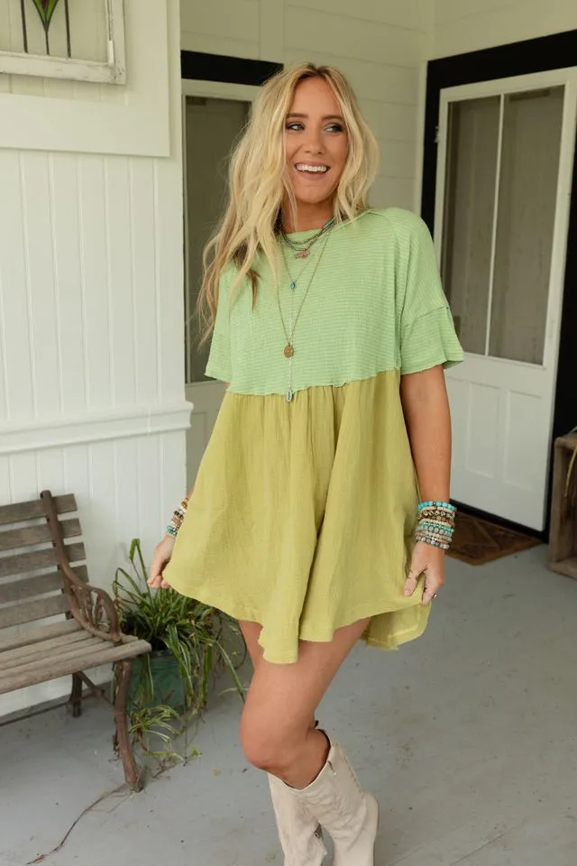 The Nest Budding Beauty Tunic Dress - Kiwi