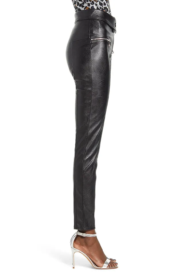 Thea Women's Genuine Leather Stylish Pants Black